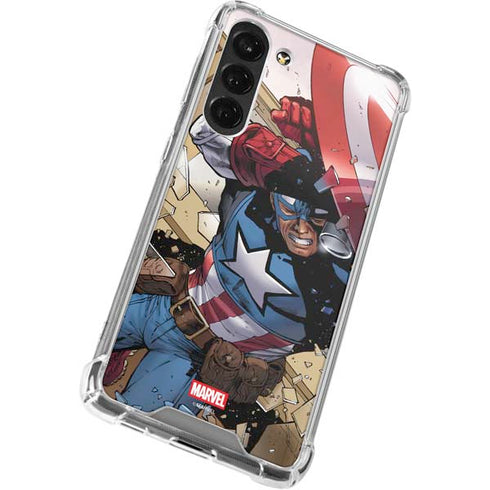 Marvel Captain America Epic Shield Break Galaxy S23 Plus Clear Case