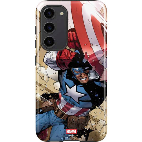 Marvel Captain America Epic Shield Break Galaxy S23 Plus Pro Case
