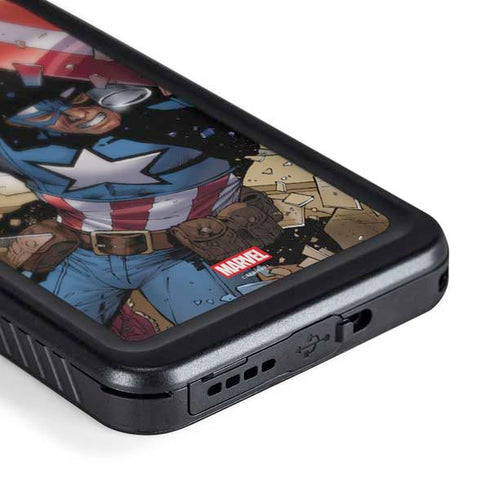 Marvel Captain America Epic Shield Break Galaxy S23 Plus Waterproof Case
