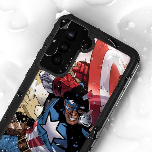 Marvel Captain America Epic Shield Break Galaxy S23 Plus Waterproof Case