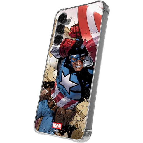 Marvel Captain America Epic Shield Break Galaxy S24 Plus Clear Case