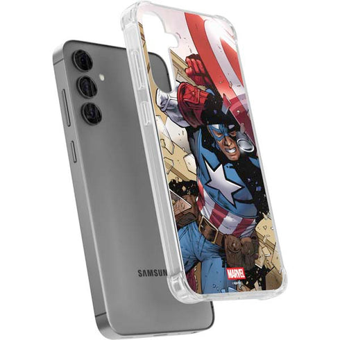 Marvel Captain America Epic Shield Break Galaxy S24 Plus Clear Case