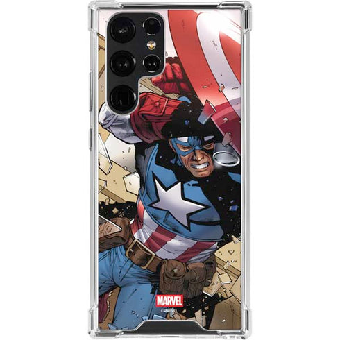 Marvel Captain America Epic Shield Break Galaxy S24 Ultra Clear Case