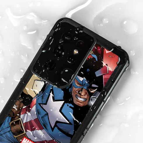 Marvel Captain America Epic Shield Break Galaxy S24 Ultra Waterproof Case