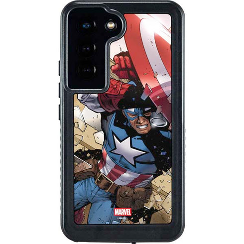 Marvel Captain America Epic Shield Break Galaxy S24 Waterproof Case