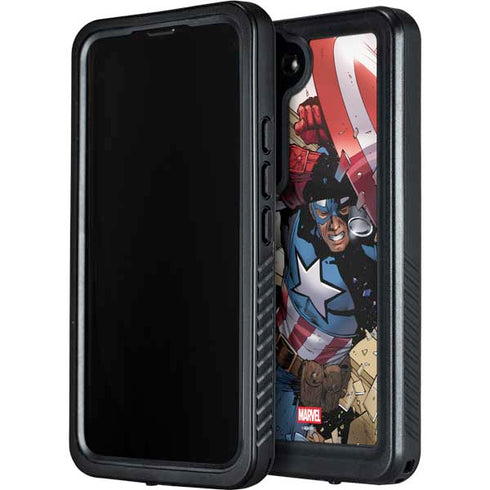 Marvel Captain America Epic Shield Break Galaxy S24 Waterproof Case