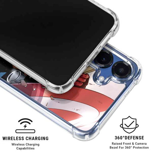 Marvel Captain America Epic Shield Break Galaxy S25 Clear Case
