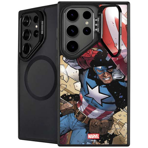 Marvel Captain America Epic Shield Break Galaxy S25 Ultra Kickstand Case