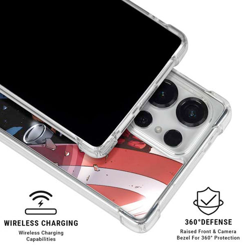 Marvel Captain America Epic Shield Break Galaxy S26 Ultra Clear Case