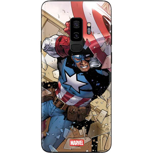 Marvel Captain America Epic Shield Break Galaxy S9 Plus Skin