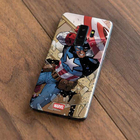 Marvel Captain America Epic Shield Break Galaxy S9 Plus Skin