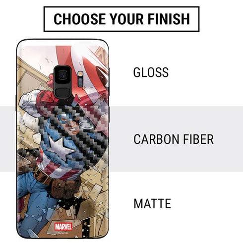 Marvel Captain America Epic Shield Break Galaxy S9 Skin