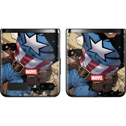 Marvel Captain America Epic Shield Break Galaxy Z Flip Skin