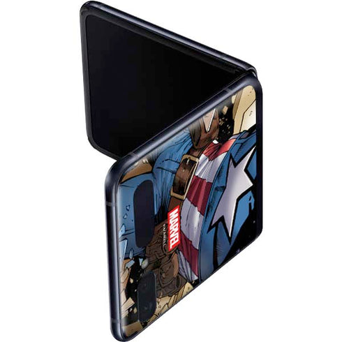 Marvel Captain America Epic Shield Break Galaxy Z Flip Skin