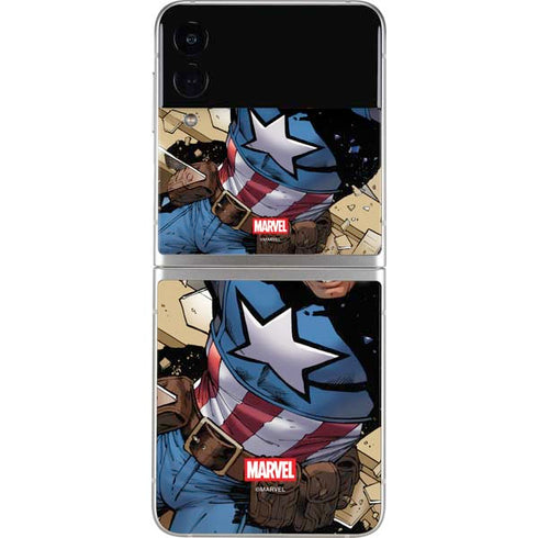 Marvel Captain America Epic Shield Break Galaxy Z Flip3 5G Skin