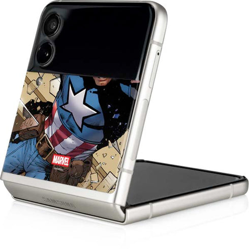 Marvel Captain America Epic Shield Break Galaxy Z Flip3 5G Skin