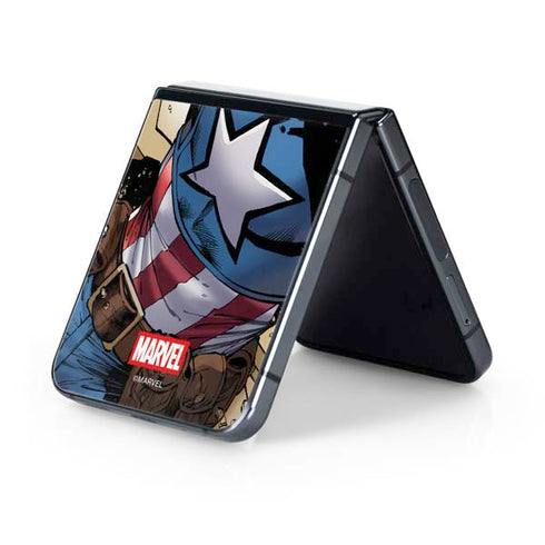 Marvel Captain America Epic Shield Break Galaxy Z Flip5 5G Skin