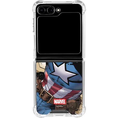 Marvel Captain America Epic Shield Break Galaxy Z Flip6 Clear Case