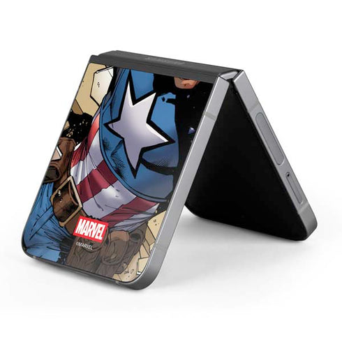 Marvel Captain America Epic Shield Break Galaxy Z Flip6 Skin