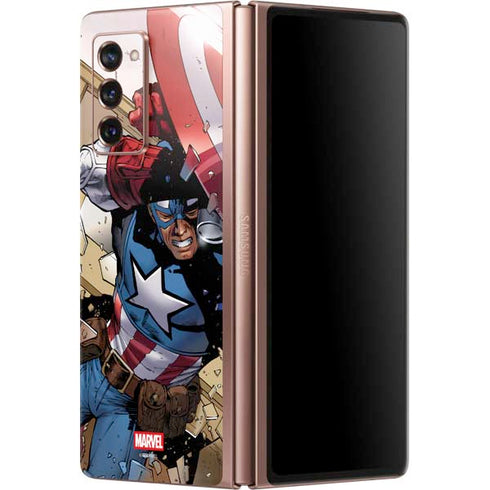 Marvel Captain America Epic Shield Break Galaxy Z Fold2 5G Skin