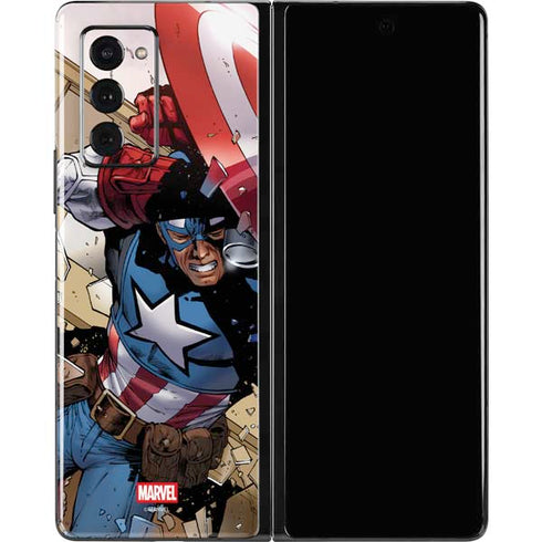 Marvel Captain America Epic Shield Break Galaxy Z Fold2 5G Skin