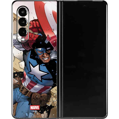 Marvel Captain America Epic Shield Break Galaxy Z Fold3 5G Skin