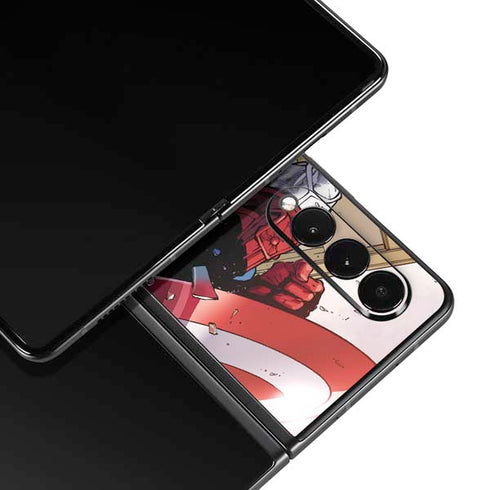 Marvel Captain America Epic Shield Break Galaxy Z Fold3 5G Skin