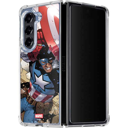 Marvel Captain America Epic Shield Break Galaxy Z Fold5 5G Clear Case
