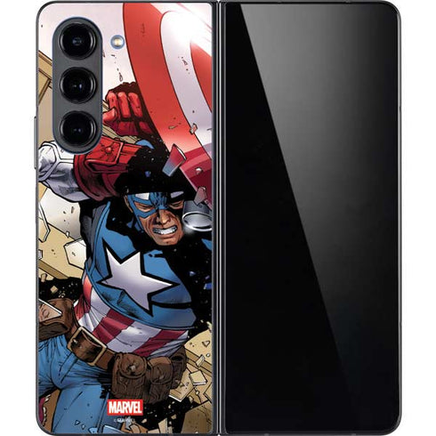 Marvel Captain America Epic Shield Break Galaxy Z Fold5 5G Skin