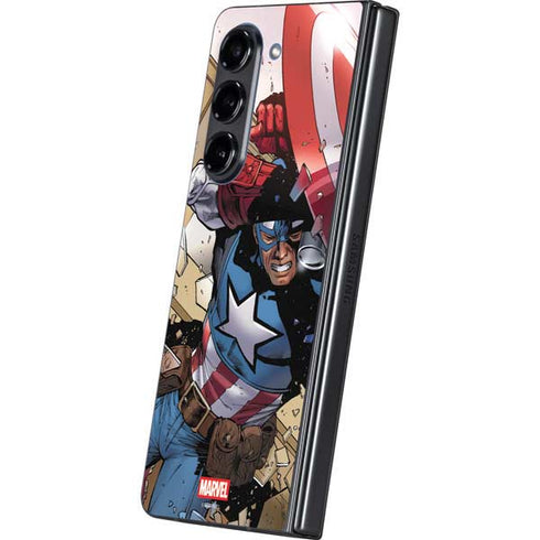 Marvel Captain America Epic Shield Break Galaxy Z Fold5 5G Skin