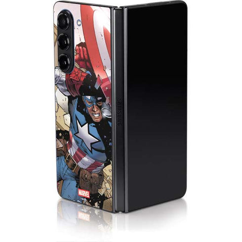 Marvel Captain America Epic Shield Break Galaxy Z Fold5 5G Skin