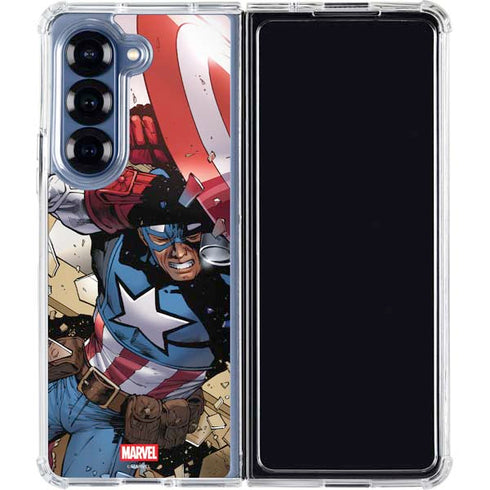 Marvel Captain America Epic Shield Break Galaxy Z Fold6 Clear Case