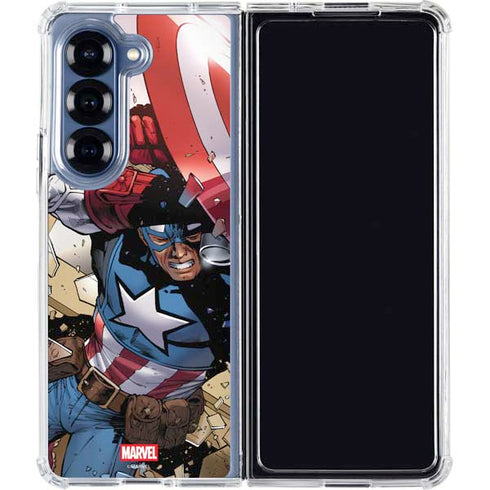 Marvel Captain America Epic Shield Break Galaxy Z Fold7 Clear Case