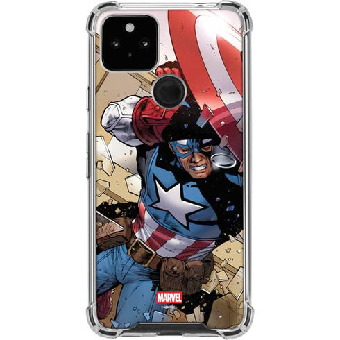Marvel Captain America Epic Shield Break Google Pixel 5a 5G Clear Case