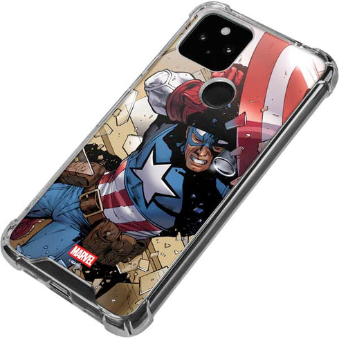 Marvel Captain America Epic Shield Break Google Pixel 5a 5G Clear Case