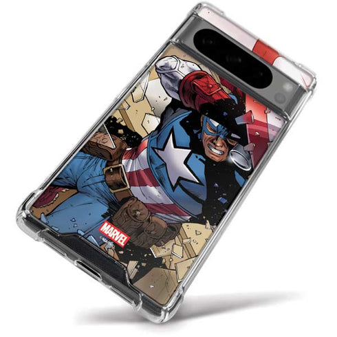 Marvel Captain America Epic Shield Break Google Pixel 8 Pro Clear Case