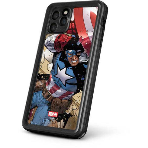 Marvel Captain America Epic Shield Break iPhone 11 Pro Max Waterproof Case