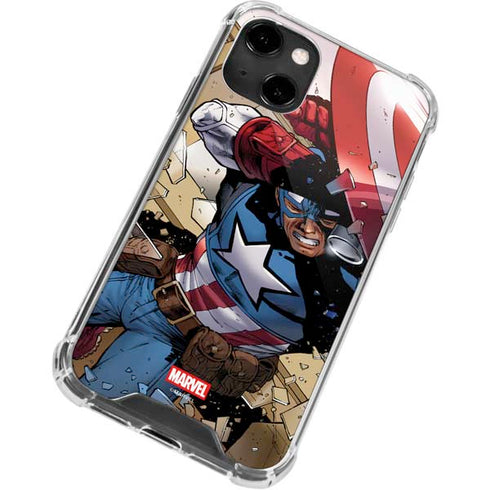 Marvel Captain America Epic Shield Break iPhone 13 Clear Case