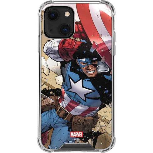 Marvel Captain America Epic Shield Break iPhone 13 Mini Clear Case