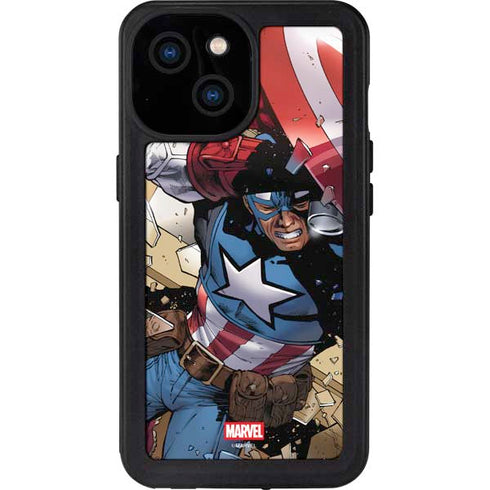 Marvel Captain America Epic Shield Break iPhone 13 Mini Waterproof Case