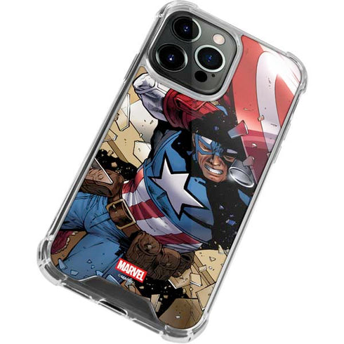 Marvel Captain America Epic Shield Break iPhone 13 Pro Clear Case