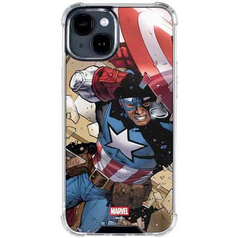 Marvel Captain America Epic Shield Break iPhone 14 Plus Clear Case