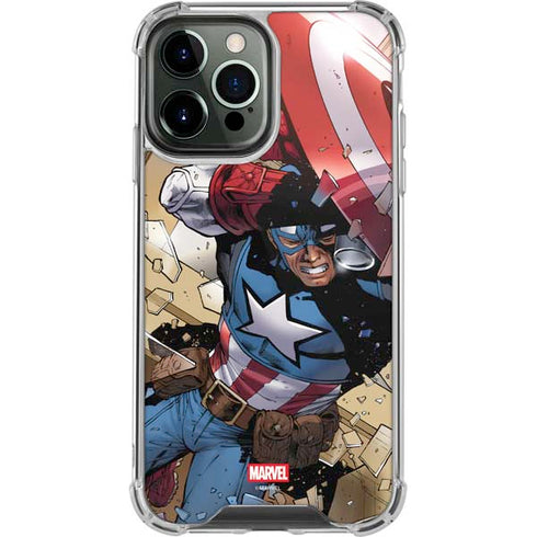 Marvel Captain America Epic Shield Break iPhone 14 Pro Max Clear Case