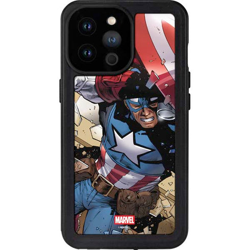 Marvel Captain America Epic Shield Break iPhone 14 Pro Max Waterproof Case