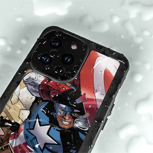 Marvel Captain America Epic Shield Break iPhone 14 Pro Max Waterproof Case
