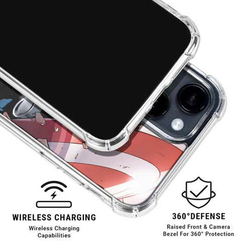 Marvel Captain America Epic Shield Break iPhone 15 Clear Case