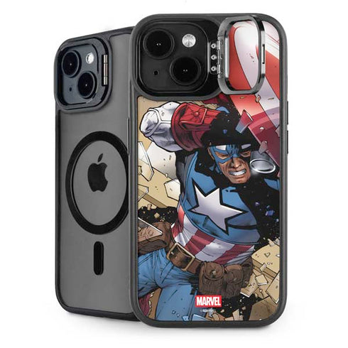 Marvel Captain America Epic Shield Break iPhone 15 Plus Kickstand Case