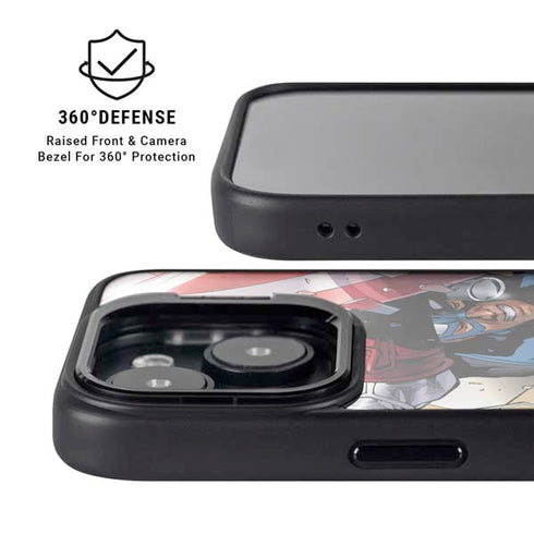Marvel Captain America Epic Shield Break iPhone 15 Plus Kickstand Case