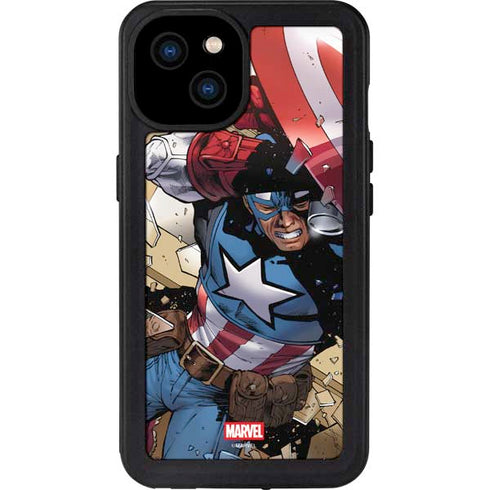 Marvel Captain America Epic Shield Break iPhone 15 Plus Waterproof Case