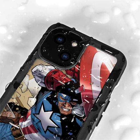 Marvel Captain America Epic Shield Break iPhone 15 Plus Waterproof Case